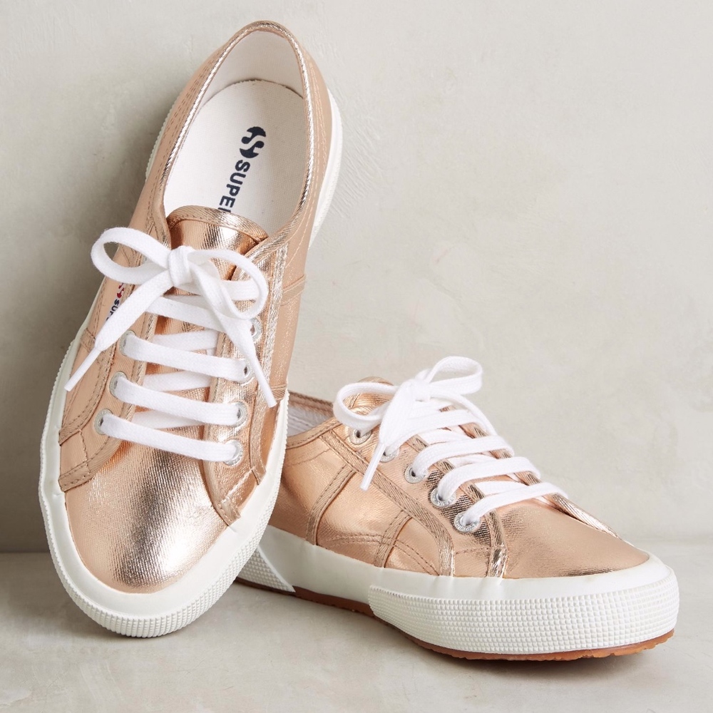 Superga rose gold metallic sneakers